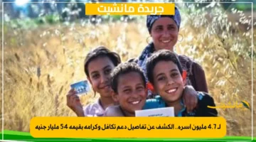 لـ 4.7 مليون أسرة.. الكشف عن تفاصيل دعم تكافل وكرامة بقيمة 54 مليار جنيه 1